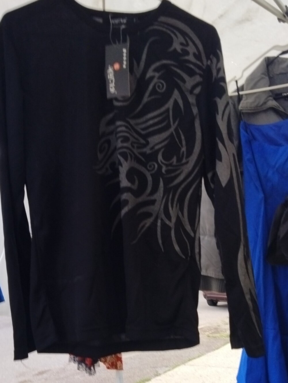 Men's Hiend Athletic Lightweight Black Long Sleeve Shirt